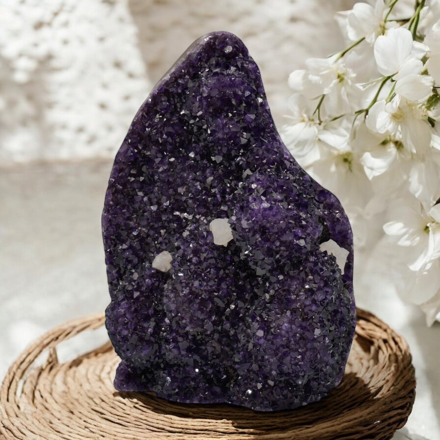 10.94 lbs Large Natural Deep Purple Crystal Cluster Stone from Uruguay