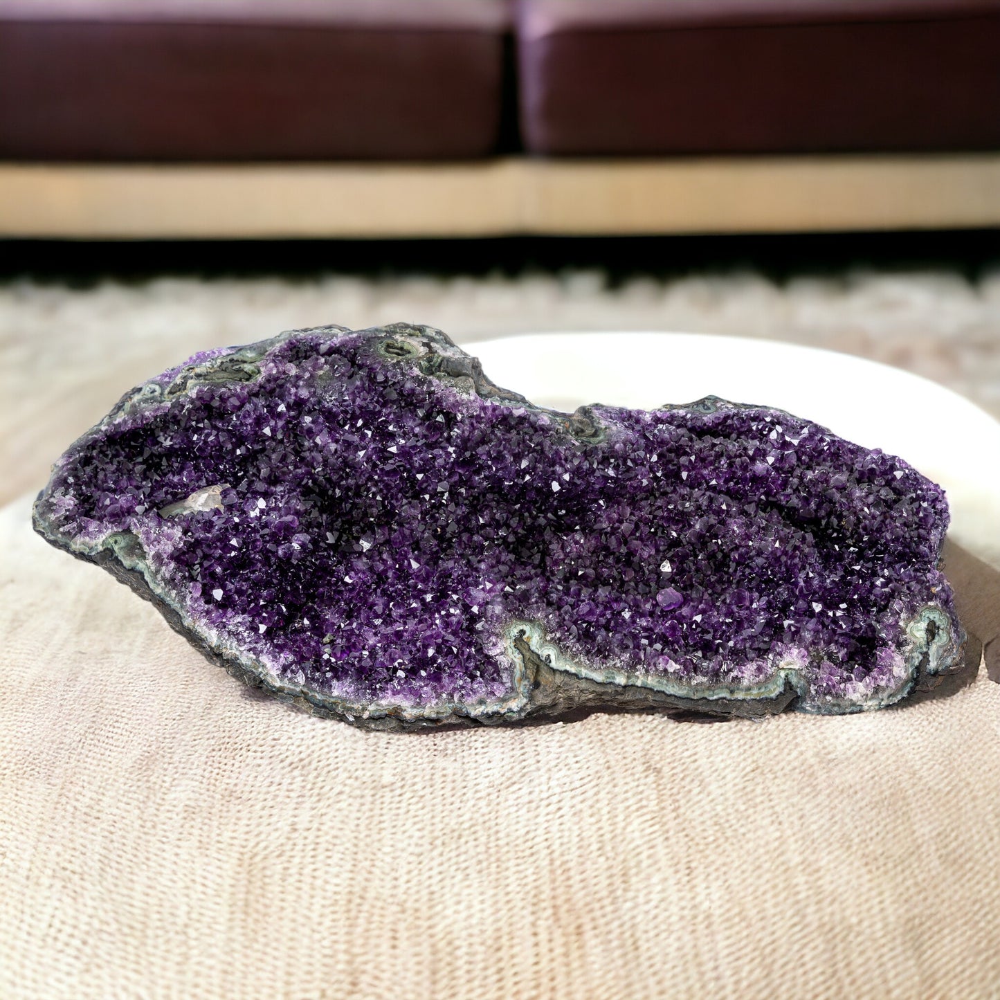 75.35 lbs Unique Collectors Quality Amethyst Geode - Perfect for Wall Mounting or Centerpiece - Large Natural Deep Purple Crystal Cluster Stone from Uruguay