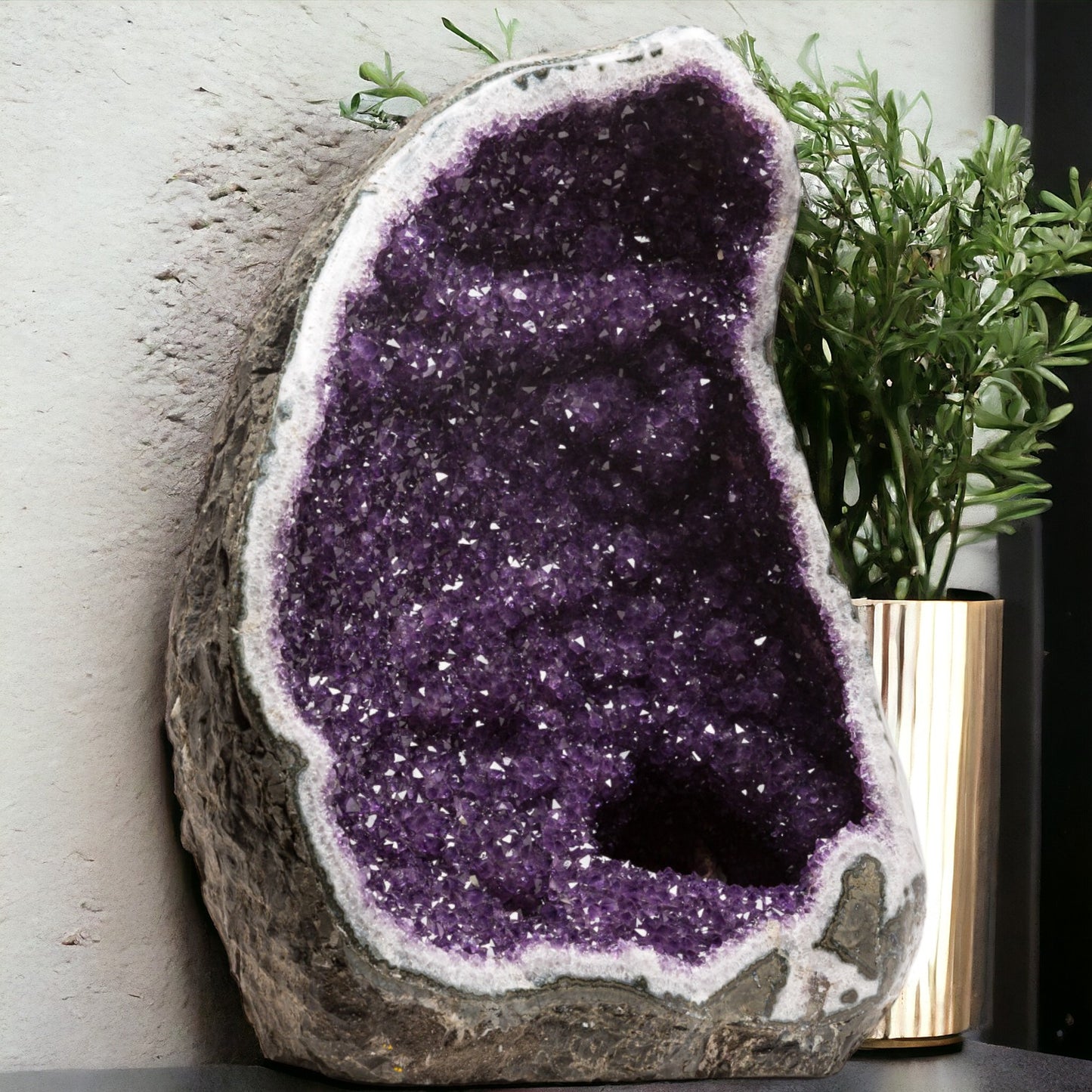 71.85 lbs Unique Collectors Quality Amethyst Geode - Large Natural Deep Purple Crystal Cluster Stone from Uruguay