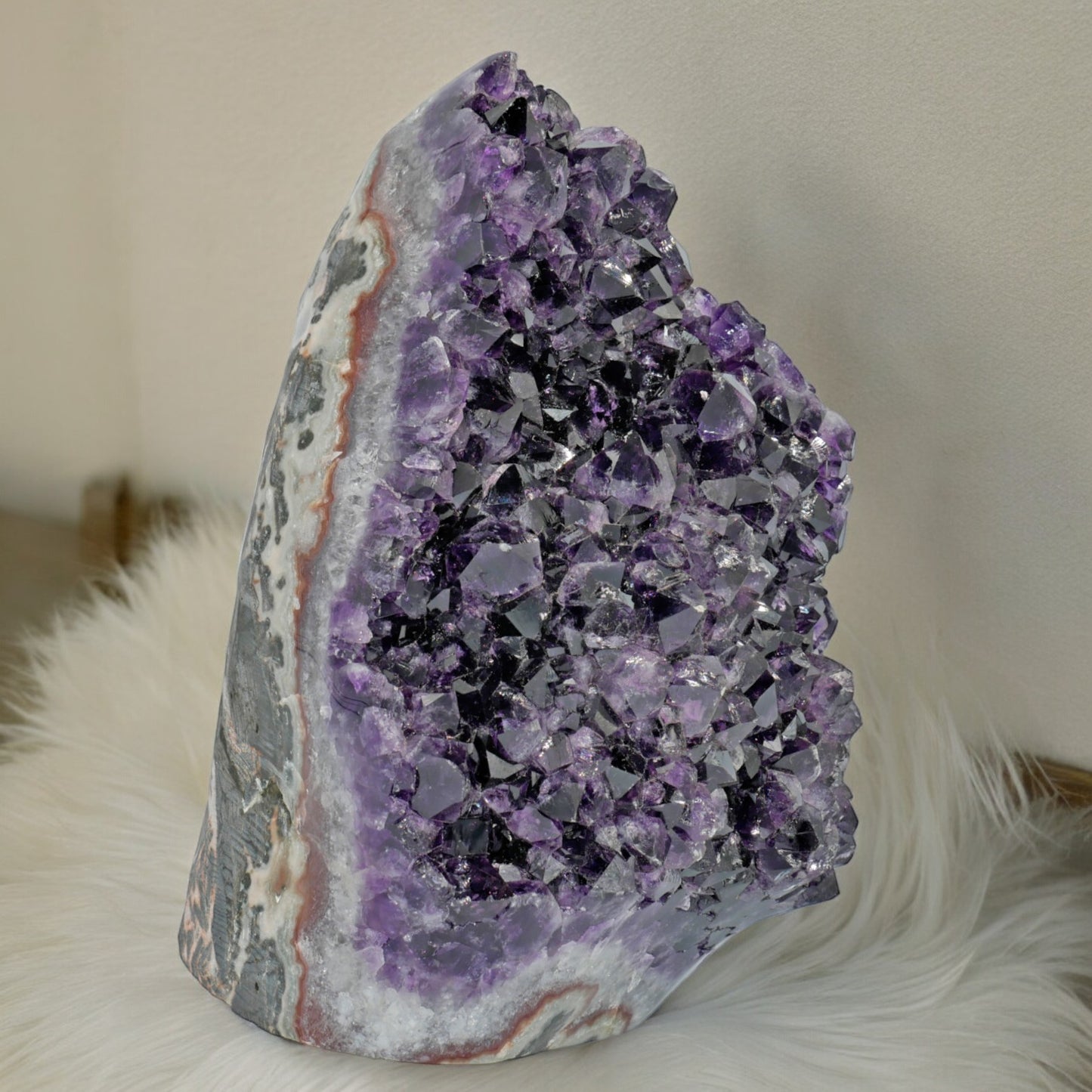 19.86 lbs Unique Collectors Quality Amethyst Geode - Large Natural Deep Purple Crystal Cluster Stone from Uruguay