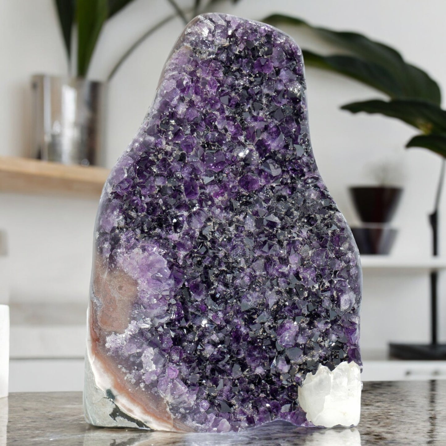 10.61 lbs Large Natural Deep Purple Crystal Cluster Stone from Uruguay