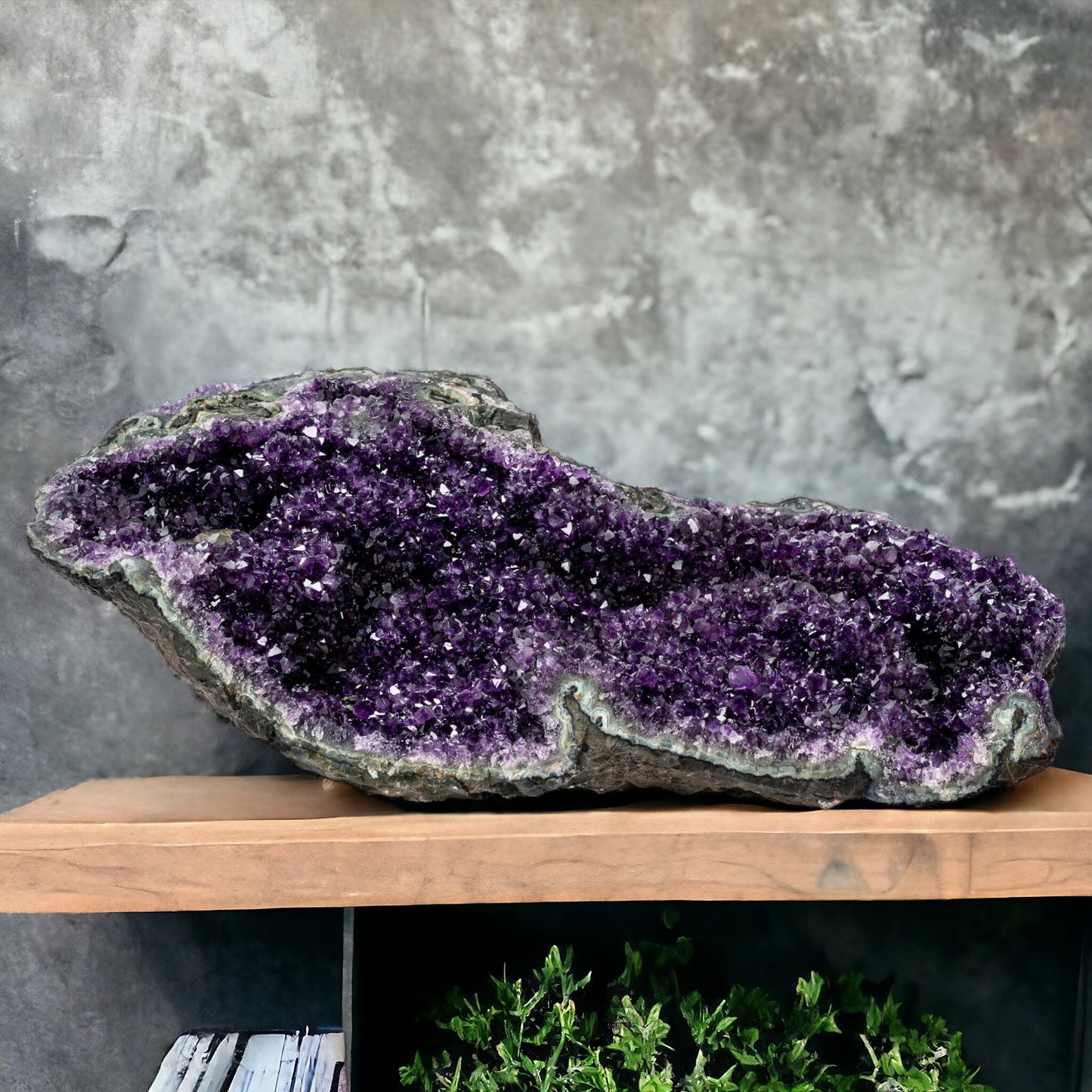 75.35 lbs Unique Collectors Quality Amethyst Geode - Perfect for Wall Mounting or Centerpiece - Large Natural Deep Purple Crystal Cluster Stone from Uruguay