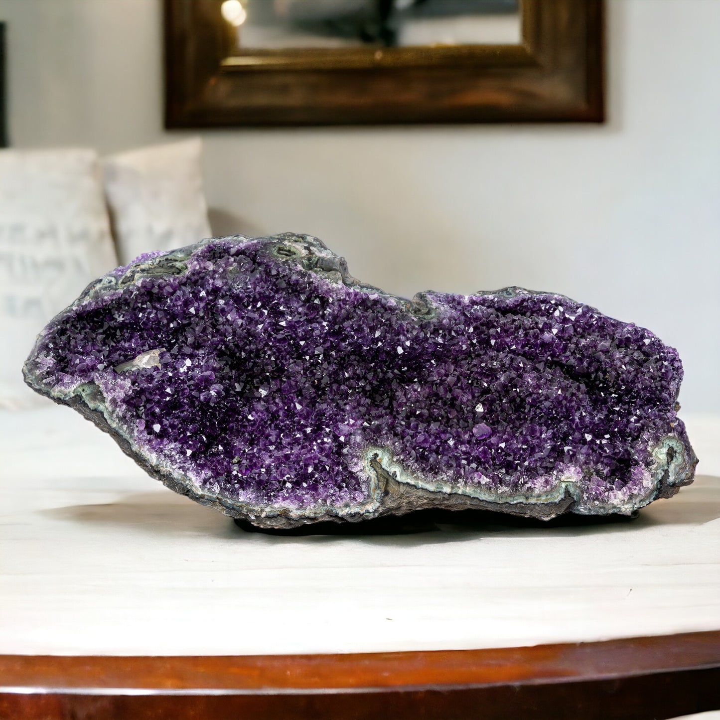 75.35 lbs Unique Collectors Quality Amethyst Geode - Perfect for Wall Mounting or Centerpiece - Large Natural Deep Purple Crystal Cluster Stone from Uruguay