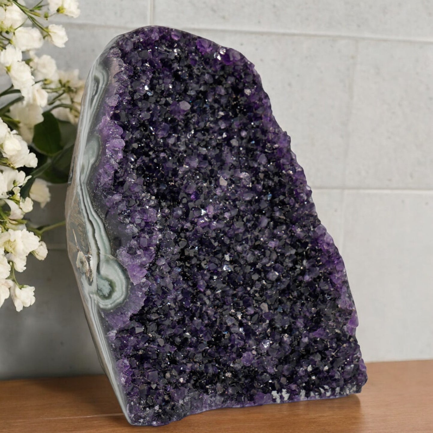 9.79 lbs Large Natural Deep Purple Crystal Cluster Stone from Uruguay