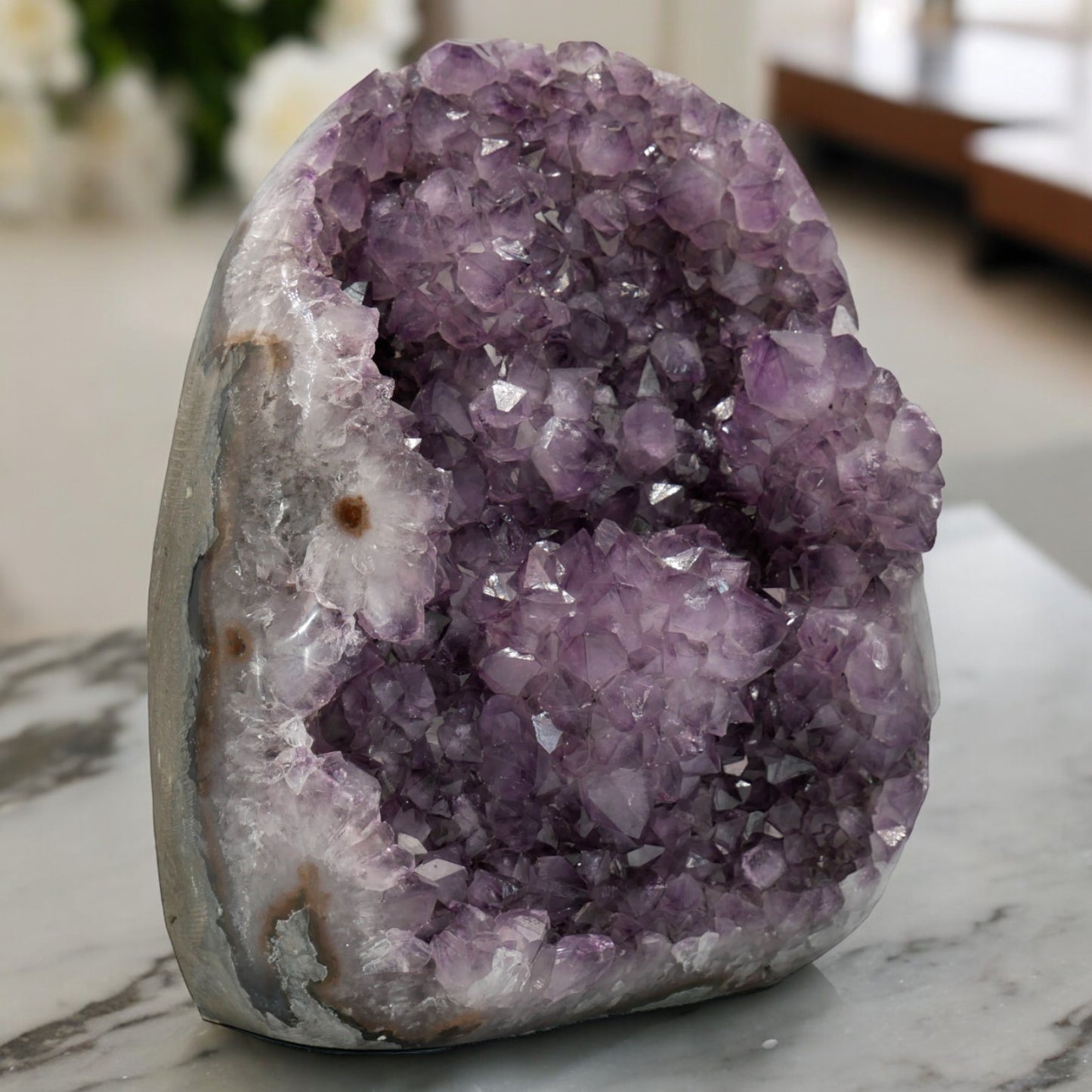 31.47 lbs Unique Collectors Quality Amethyst Geode - Large Natural Deep Purple Crystal Cluster Stone from Uruguay