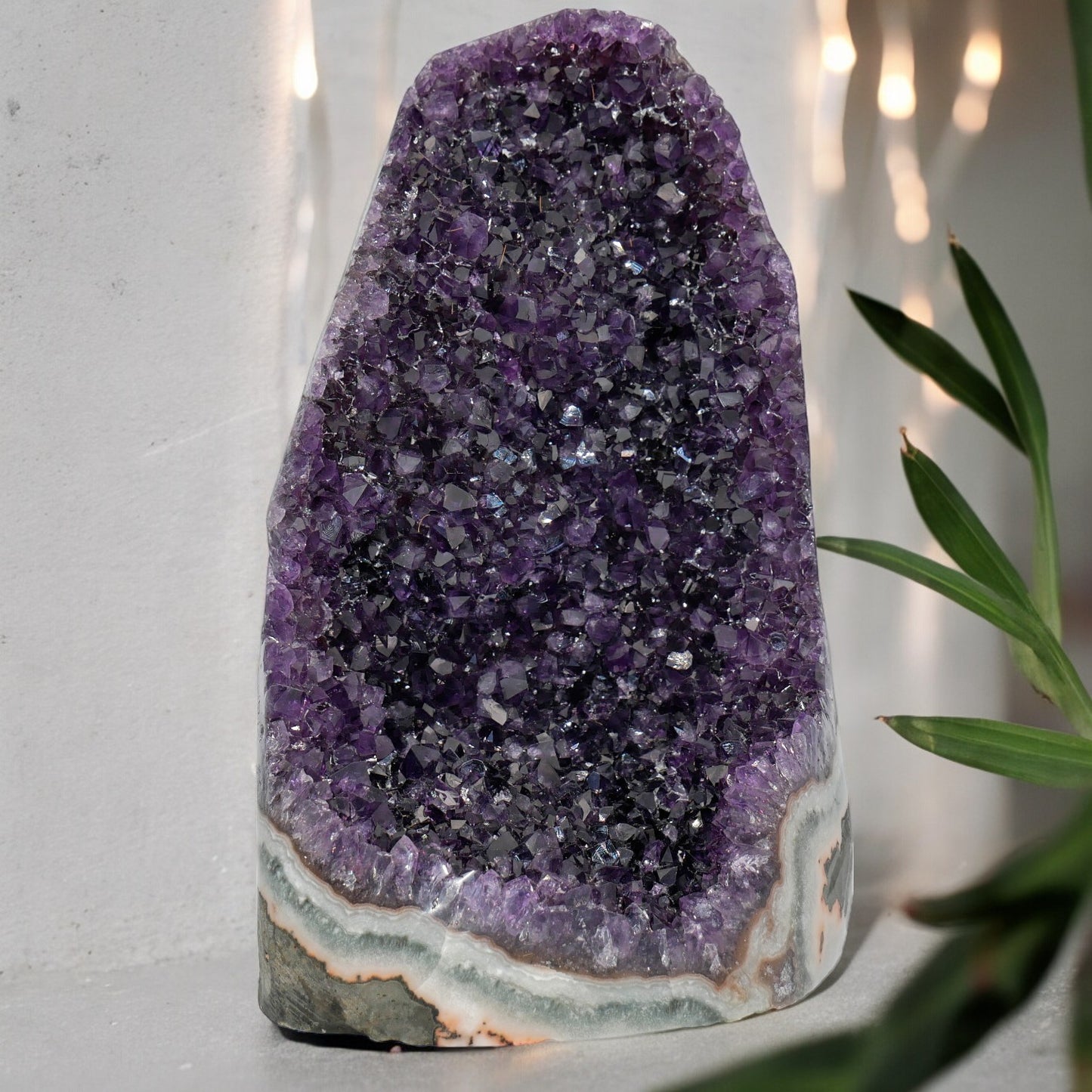 7.78 lbs Large Natural Deep Purple Crystal Cluster Stone from Uruguay