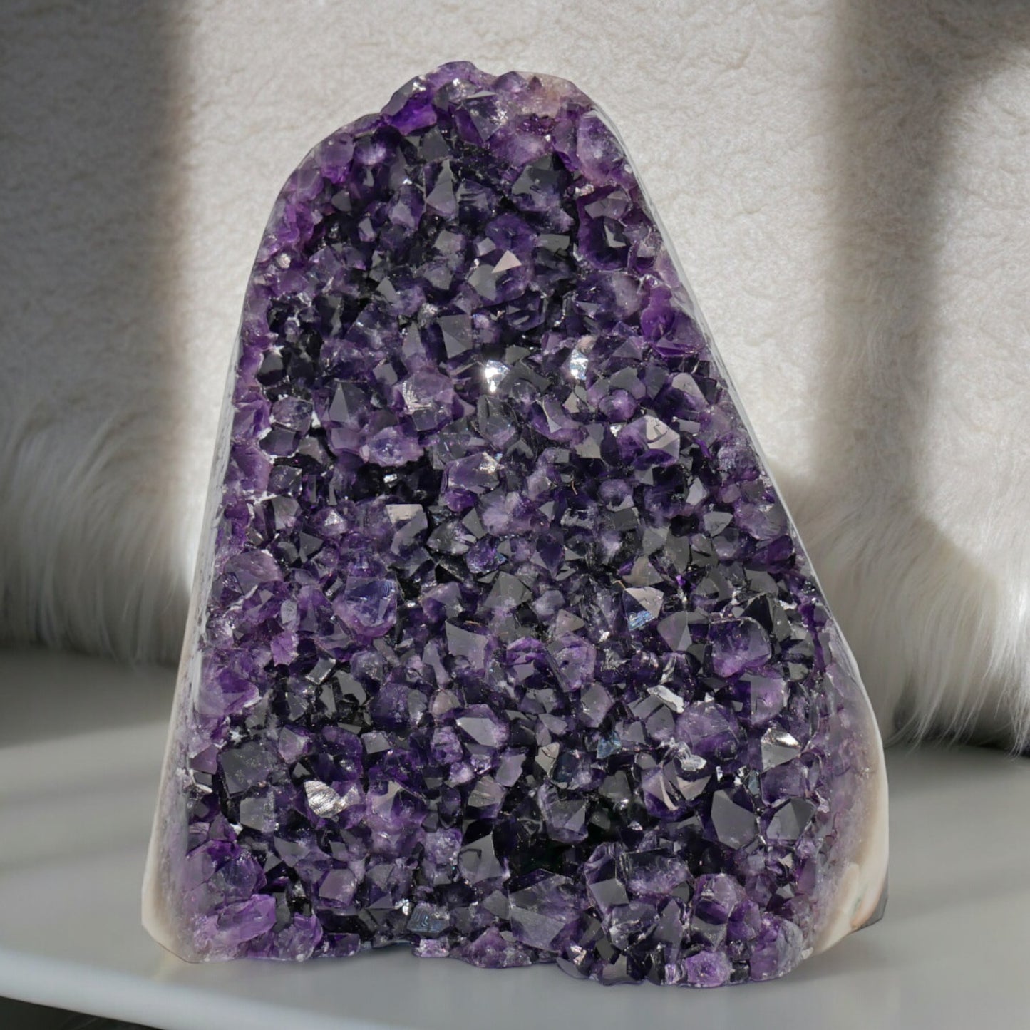 7.68 lbs Large Natural Deep Purple Crystal Cluster Stone from Uruguay