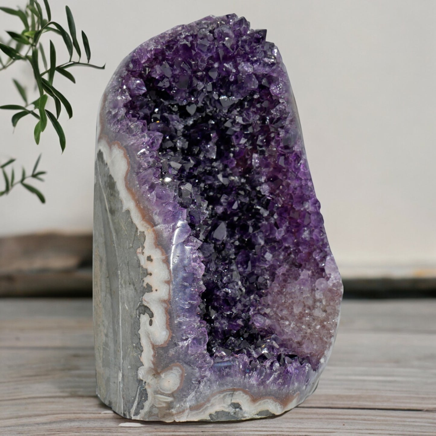 8.22 lbs Large Natural Deep Purple Crystal Cluster Stone from Uruguay