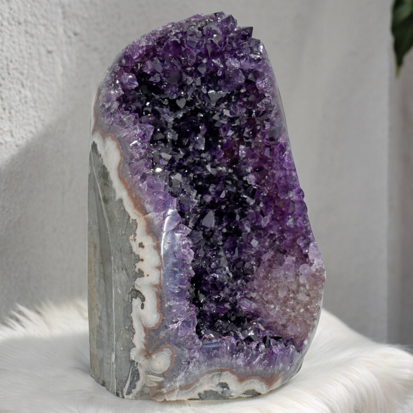 8.22 lbs Large Natural Deep Purple Crystal Cluster Stone from Uruguay