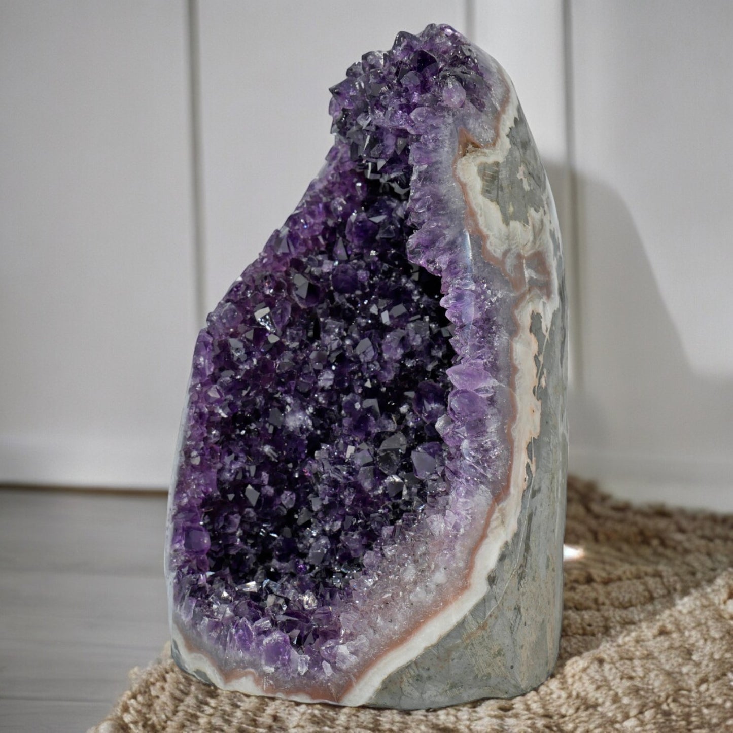 8.22 lbs Large Natural Deep Purple Crystal Cluster Stone from Uruguay