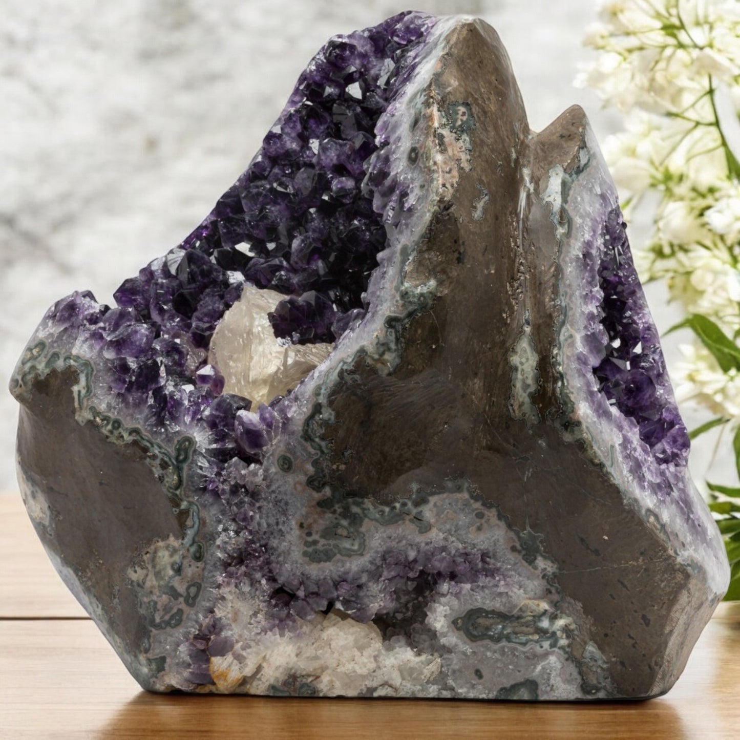 77.70 lbs Unique Collectors Quality Amethyst Geode - Large Natural Deep Purple Crystal Cluster Stone from Uruguay