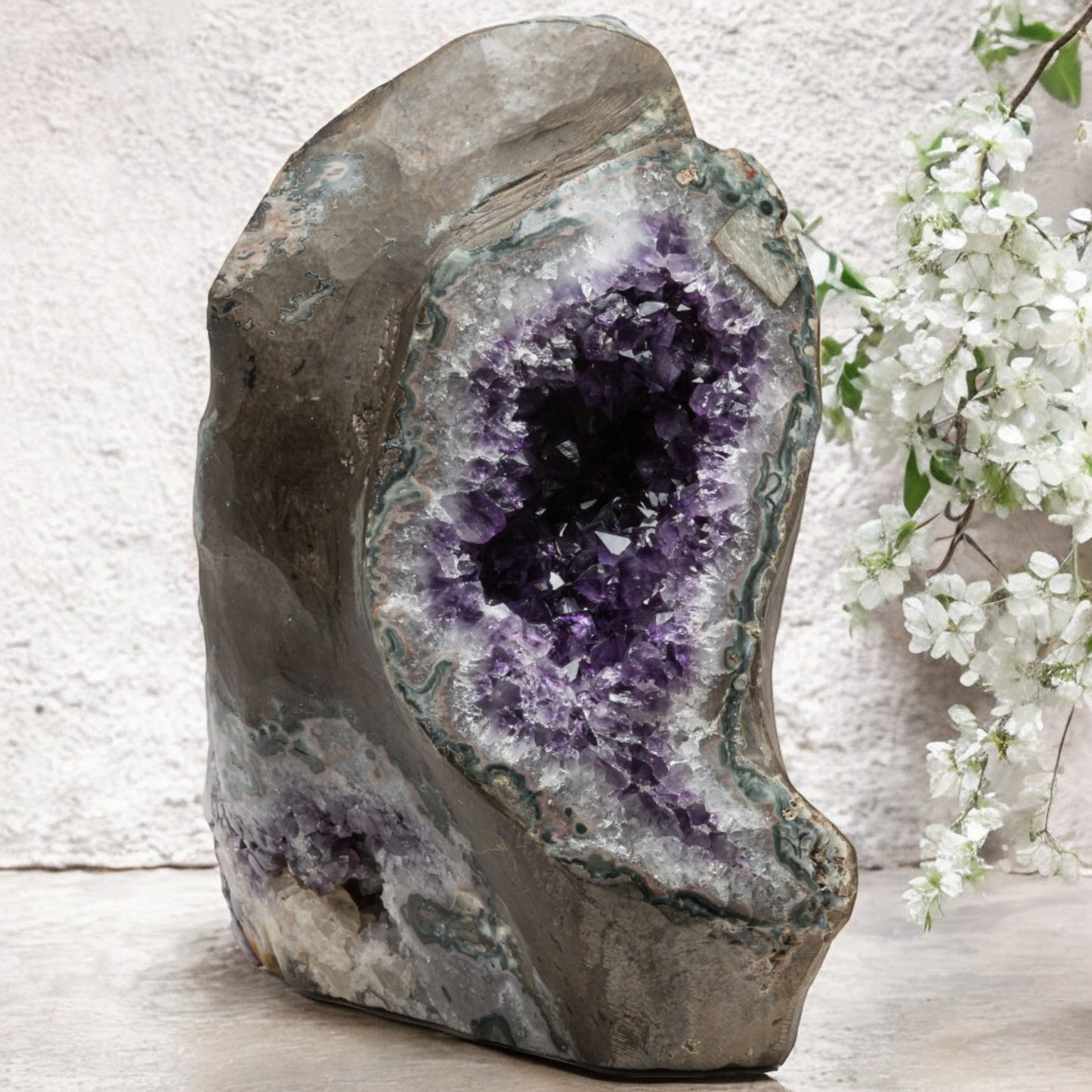 77.70 lbs Unique Collectors Quality Amethyst Geode - Large Natural Deep Purple Crystal Cluster Stone from Uruguay