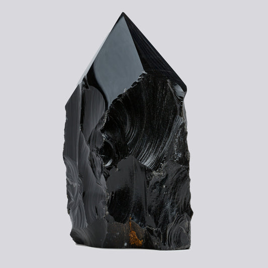 Luxury Extra Large Black Obsidian Crystal Point – 22.43 lb, 13" High, 5.5" Length, 5.5" Width – Stunning Natural Gemstone for Unique Home Decor & Memorable Gifting