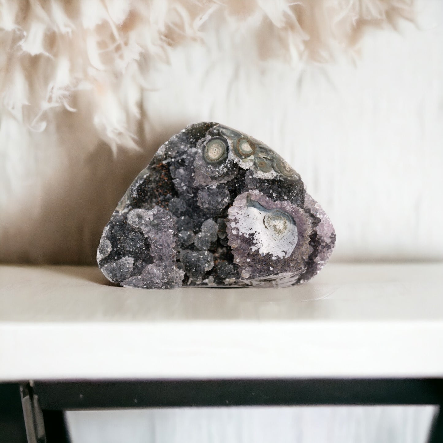 Raw AAA+ Amethyst Crystal Geode – 0.76 lbs, 3.5x2.5x2.5 in Exclusive and Rare Rock from Uruguay