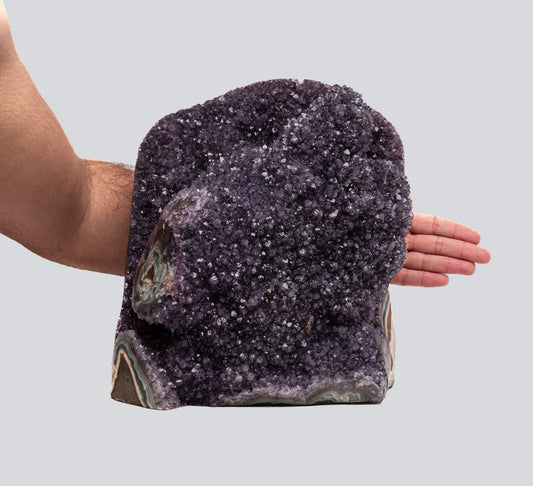 39.2 lb Natural Amethyst Geode - Super Large Crystal Cluster Stone from Uruguay Raw Geode Quartz - Purple Color