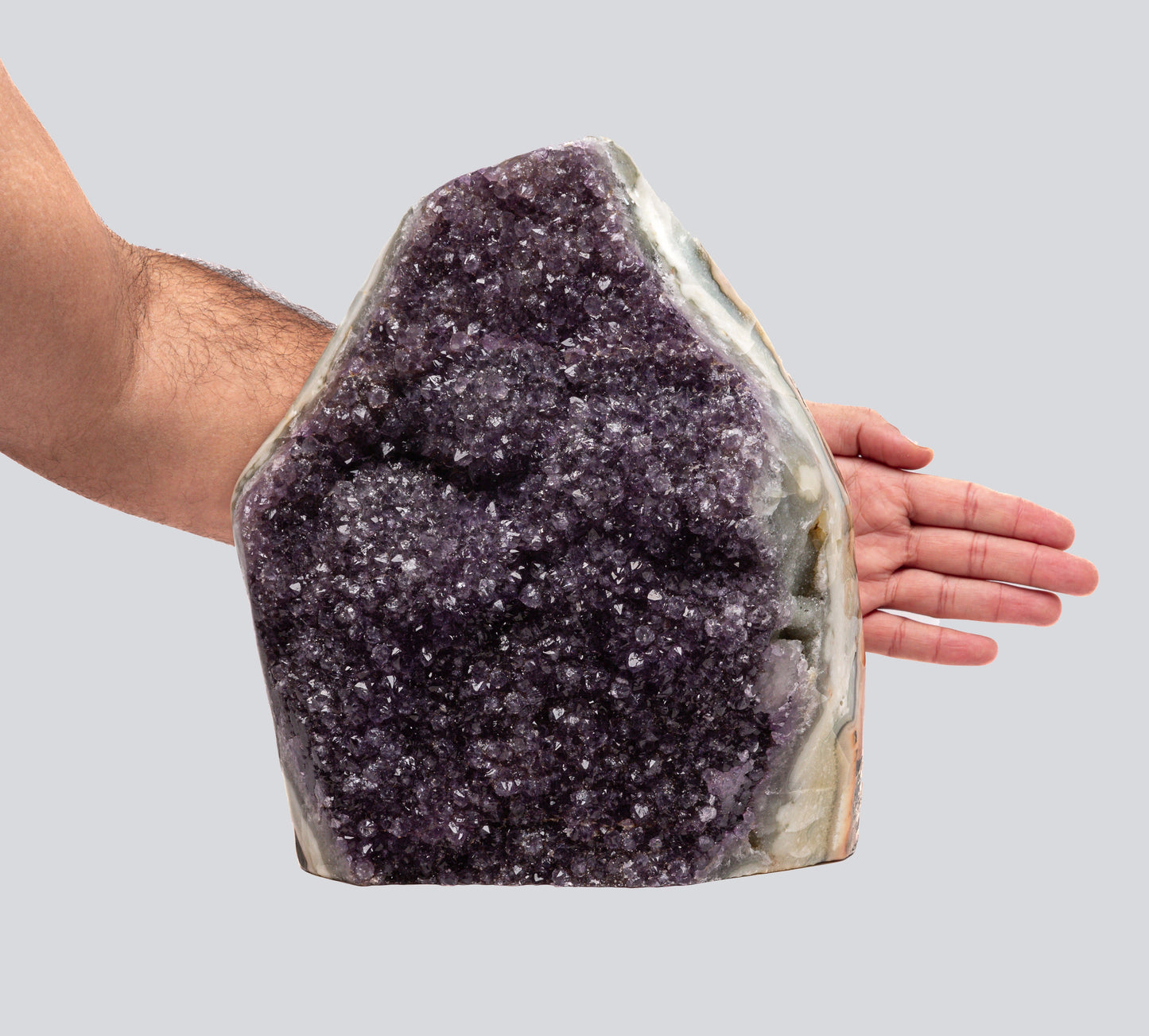 26.67 lb Natural Amethyst Geode - Super Large Crystal Cluster Stone from Uruguay Raw Geode Quartz - Purple Color