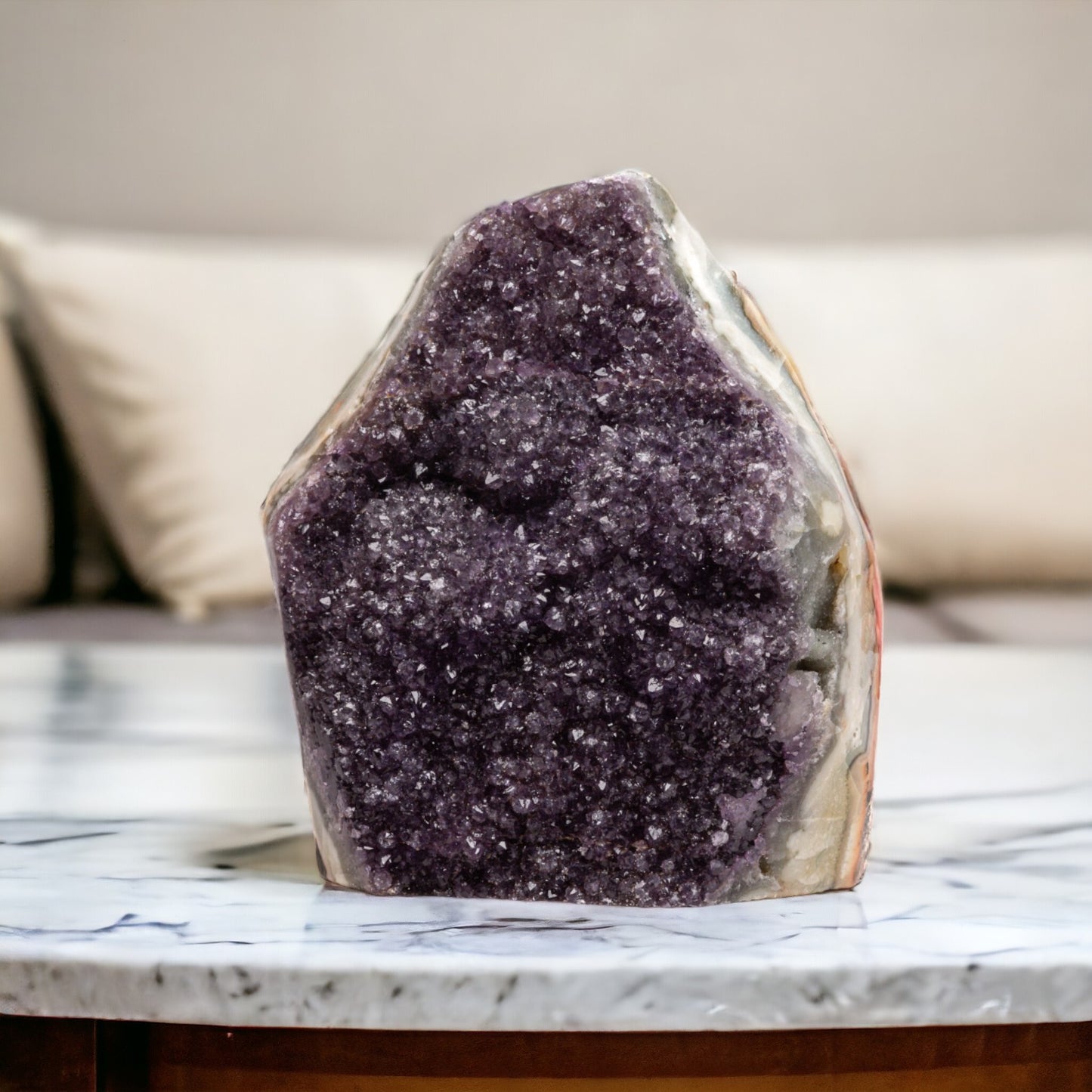 26.67 lb Natural Amethyst Geode - Super Large Crystal Cluster Stone from Uruguay Raw Geode Quartz - Purple Color