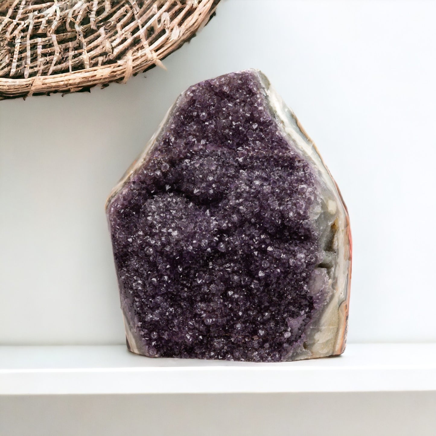 26.67 lb Natural Amethyst Geode - Super Large Crystal Cluster Stone from Uruguay Raw Geode Quartz - Purple Color