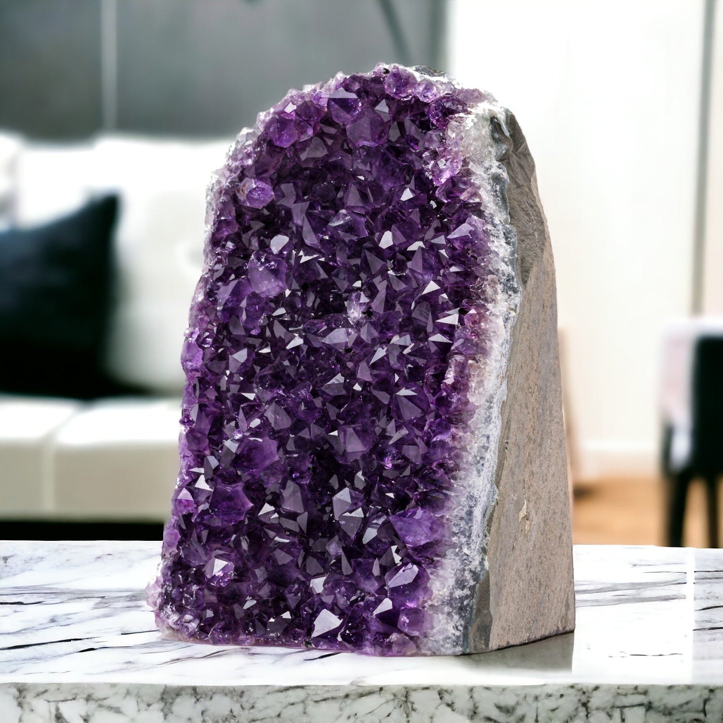 Deep Purple Natural Amethyst Crystal Clusters (3 lb to 4 lb) from Uruguay Raw Geode Quartz