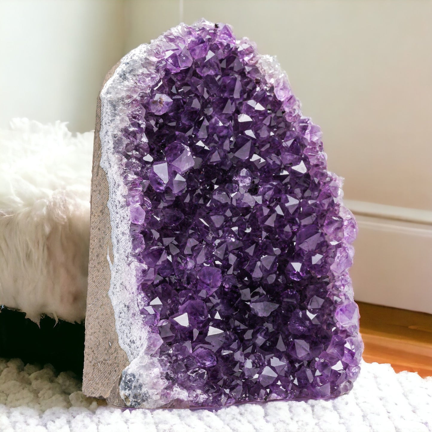 Deep Purple Natural Amethyst Crystal Clusters (3 lb to 4 lb) from Uruguay Raw Geode Quartz