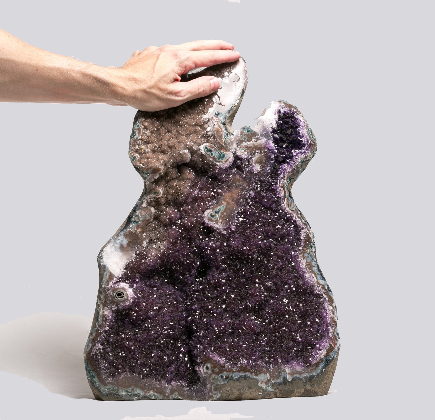 42.17 lb Natural Amethyst Geode - Super Large Crystal Cluster Stone from Uruguay Raw Geode Quartz - Purple Color