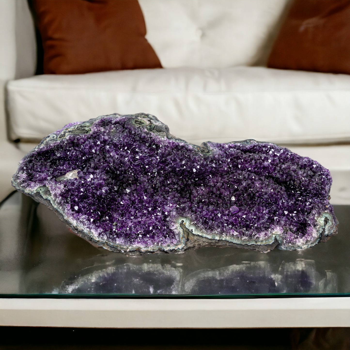 75.35 lbs Unique Collectors Quality Amethyst Geode - Perfect for Wall Mounting or Centerpiece - Large Natural Deep Purple Crystal Cluster Stone from Uruguay