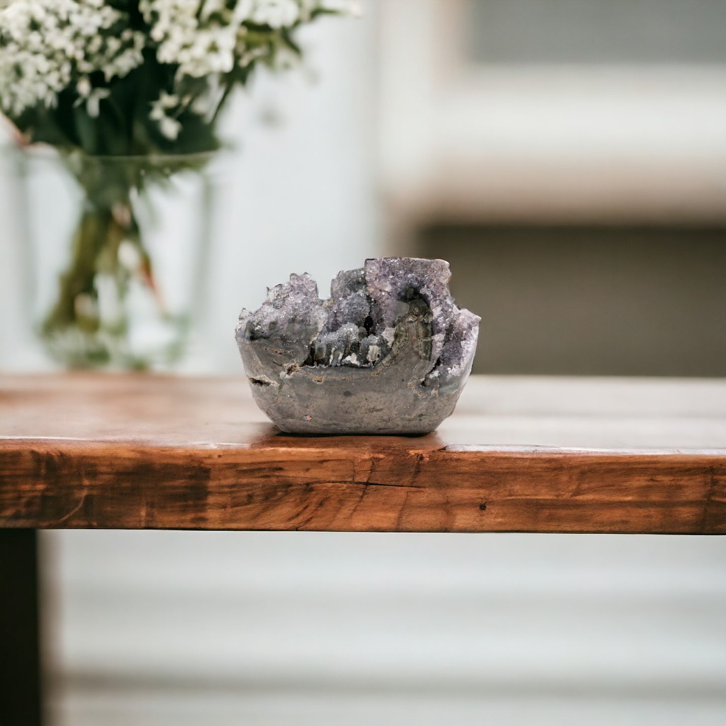 Raw AAA+ Amethyst Crystal Geode – 0.76 lbs, 3.5x2.5x2.5 in Exclusive and Rare Rock from Uruguay