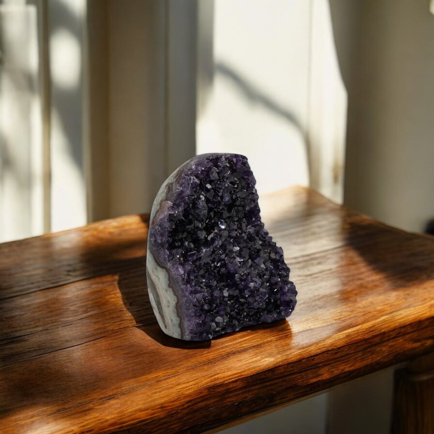 3.11 lbs Natural Deep Purple Crystal Cluster Stone from Uruguay